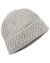 Bruno Magli Diamond Cuff Rib Cashmere Beanie In Gray