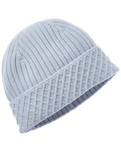 Bruno Magli Diamond Cuff Rib Cashmere Beanie In Grey