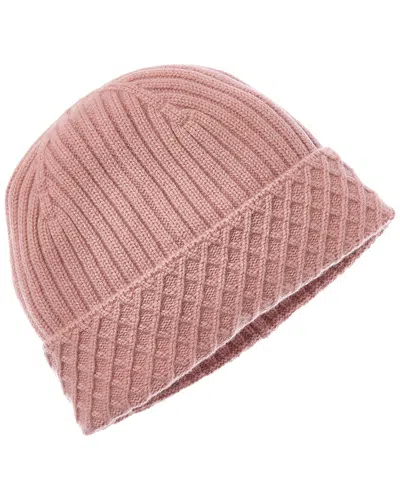 Bruno Magli Diamond Cuff Rib Cashmere Beanie In Red