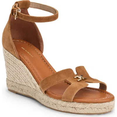 Bruno Magli Dina Ankle Strap Wedge Sandal In Brown