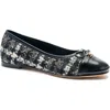 Bruno Magli Donatella Cap Toe Ballet Flat In Tweed