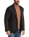 Bruno Magli Double-face Unlined Wool-blend Blazer In Grey