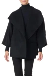 Bruno Magli Double Face Wool Blend Coat In Black