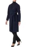 Bruno Magli Double Face Wool Blend Coat In Blue
