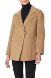 Bruno Magli Double Face Wool Blend Coat In Brown