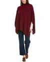 Bruno Magli Double Funnel Neck Wool & Cashmere-blend Poncho In Red