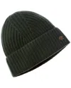 Bruno Magli Fashioned Rib Cashmere Hat In Green