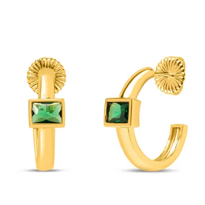 Bruno Magli Felecia Gold Earrings, Smeraldo In Green