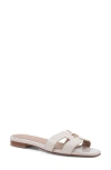 Bruno Magli Fina Slide Sandal In Bone Crinkled Patent