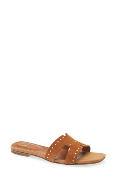 Bruno Magli Finale Slide Sandal In Cognac Suede