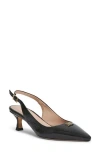 Bruno Magli Fiona Slingback Pointed Toe Pump In Black Crinkle Patent