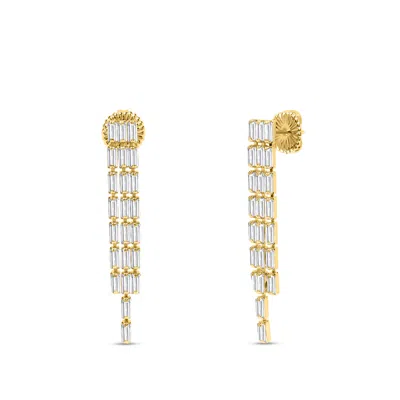 Bruno Magli Gabriella Gold Earrings, Diamante In White