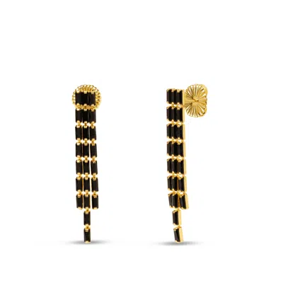 Bruno Magli Gabriella Gold Earrings, Nera In Black