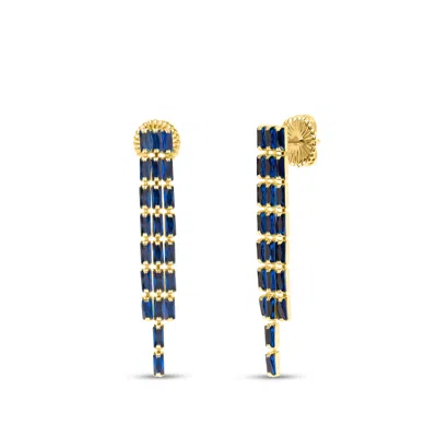 Bruno Magli Gabriella Gold Earrings, Zaffiro In Blue