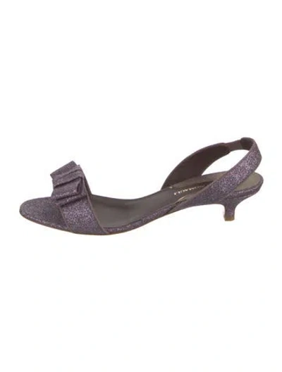 Pre-owned Bruno Magli Glitter Sandals In Purple