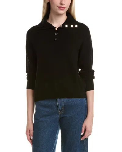 BRUNO MAGLI HALF BUTTON PLACKET WOOL & CASHMERE-BLEND PULLOVER