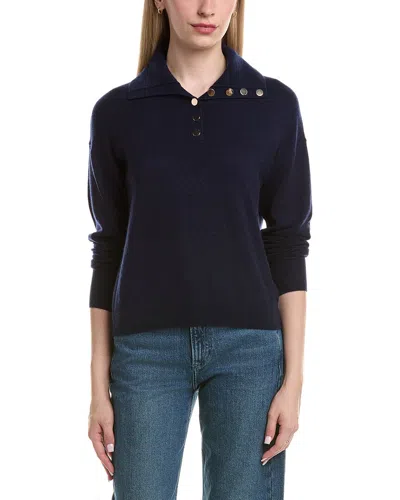 BRUNO MAGLI BRUNO MAGLI HALF BUTTON PLACKET WOOL & CASHMERE-BLEND PULLOVER