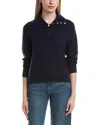 Bruno Magli Half Button Placket Wool & Cashmere-blend Pullover In Multi
