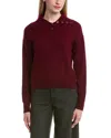 Bruno Magli Half Button Placket Wool & Cashmere-blend Pullover In Burgundy