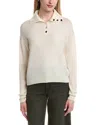 Bruno Magli Half Button Placket Wool & Cashmere-blend Pullover In Neutral