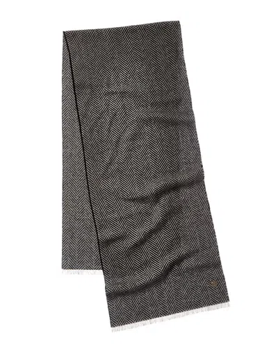 BRUNO MAGLI HERRINGBONE CASHMERE SCARF