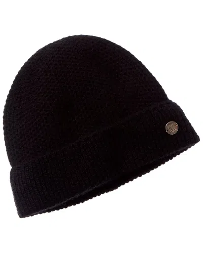Bruno Magli Honeycomb Stitched Cuffed Cashmere Hat In Black