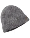 Bruno Magli Honeycomb Stitched Cuffed Cashmere Hat In Gray