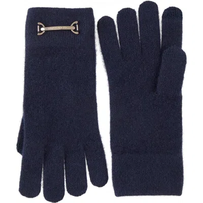 Bruno Magli Horsebit Cashmere Tech Gloves In Blue