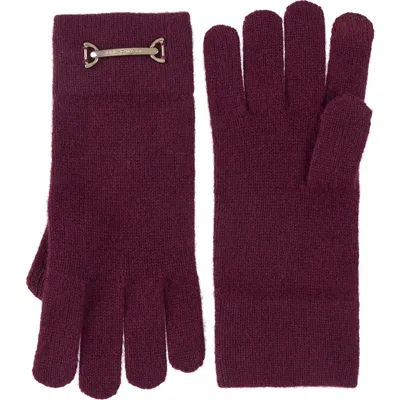 Bruno Magli Horsebit Cashmere Tech Gloves In Purple