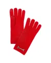 Bruno Magli Horsebit Knit Cashmere Gloves In Red