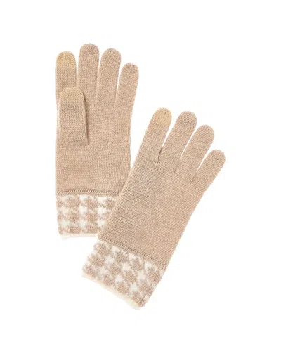 BRUNO MAGLI HOUNDSTOOTH JACQUARD CASHMERE GLOVES