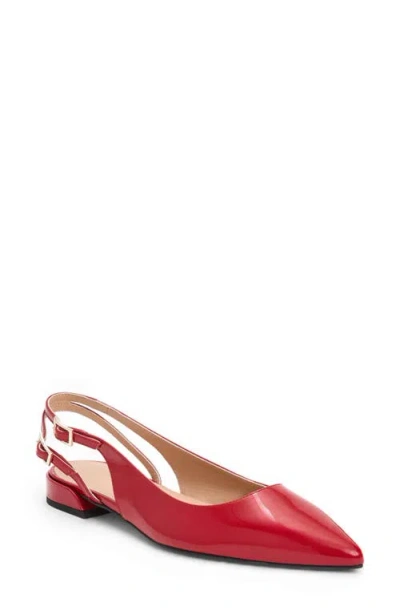 Bruno Magli Juliet Slingback Pointed Toe Flat In Red