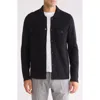 Bruno Magli Knit Long Sleeve Button-up Shirt In Black