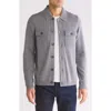 Bruno Magli Knit Long Sleeve Button-up Shirt In Medium Grey