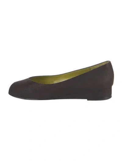 Pre-owned Bruno Magli Leather Ballet Flats In Brown
