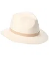 Bruno Magli Leather Band Wool Fedora In Brown