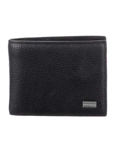 Pre-owned Bruno Magli Leather Bifold Wallet In Black