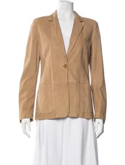 Pre-owned Bruno Magli Leather Blazer In Neutral