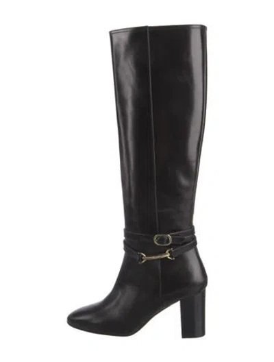 Pre-owned Bruno Magli Leather Boots In Black