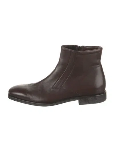 Pre-owned Bruno Magli Leather Boots In Black
