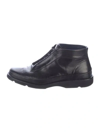 Pre-owned Bruno Magli Leather Boots In Black