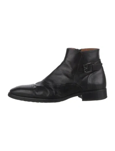 Pre-owned Bruno Magli Leather Boots In Black