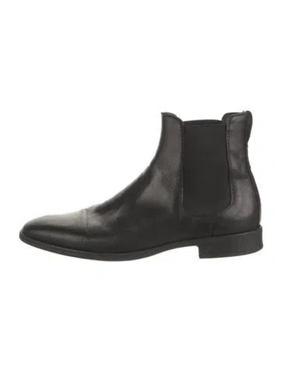 Pre-owned Bruno Magli Leather Chelsea Boots In Black