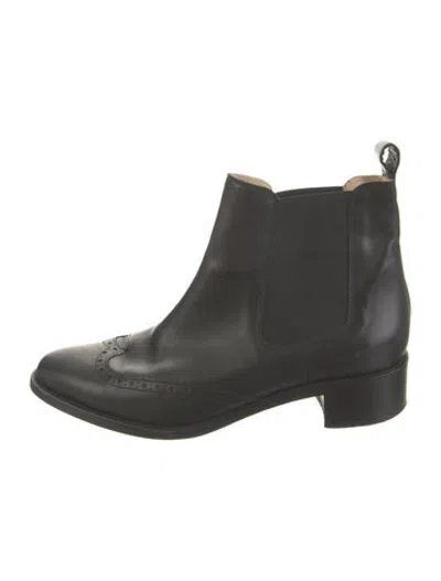 Pre-owned Bruno Magli Leather Chelsea Boots In Black