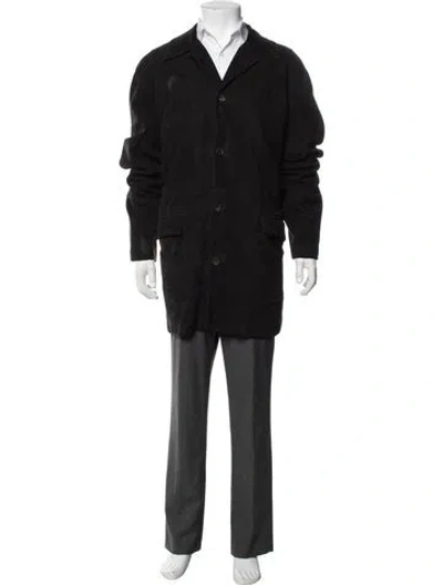 Pre-owned Bruno Magli Leather Coat In Black