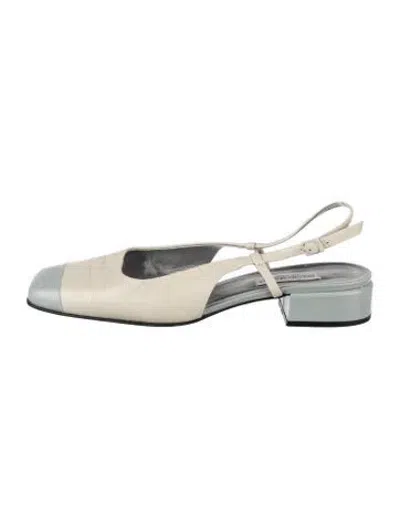 Pre-owned Bruno Magli Leather Colorblock Pattern Flats In Neutrals