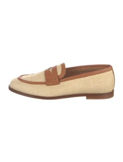 Pre-owned Bruno Magli Leather Colorblock Pattern Loafers In Neutral