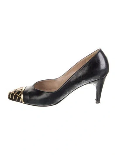 Pre-owned Bruno Magli Leather Colorblock Pattern Pumps In Multi