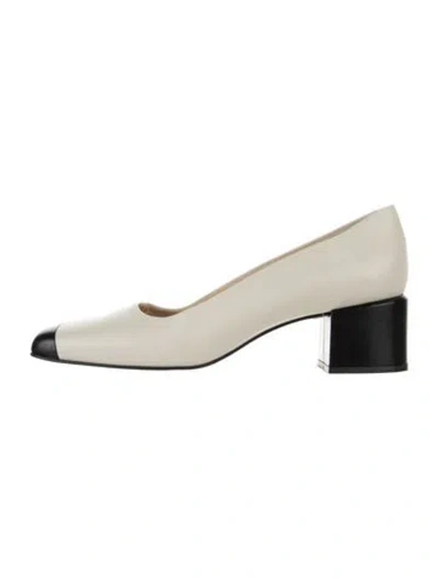 Pre-owned Bruno Magli Leather Colorblock Pattern Pumps In Neutral