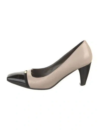 Pre-owned Bruno Magli Leather Colorblock Pattern Pumps In Neutral